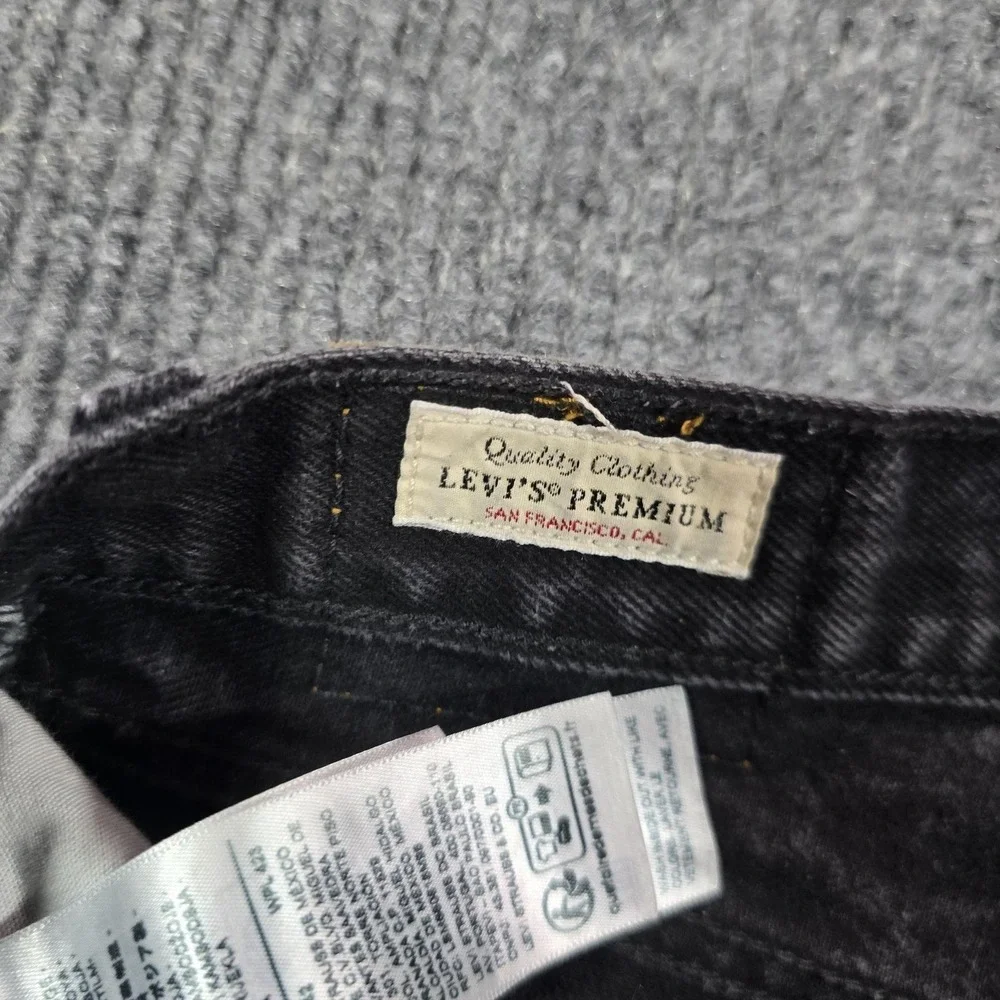 Levi's 501 '90s Jeans Mens 30x30 Black Stone Wash Relaxed Straight Button Fly